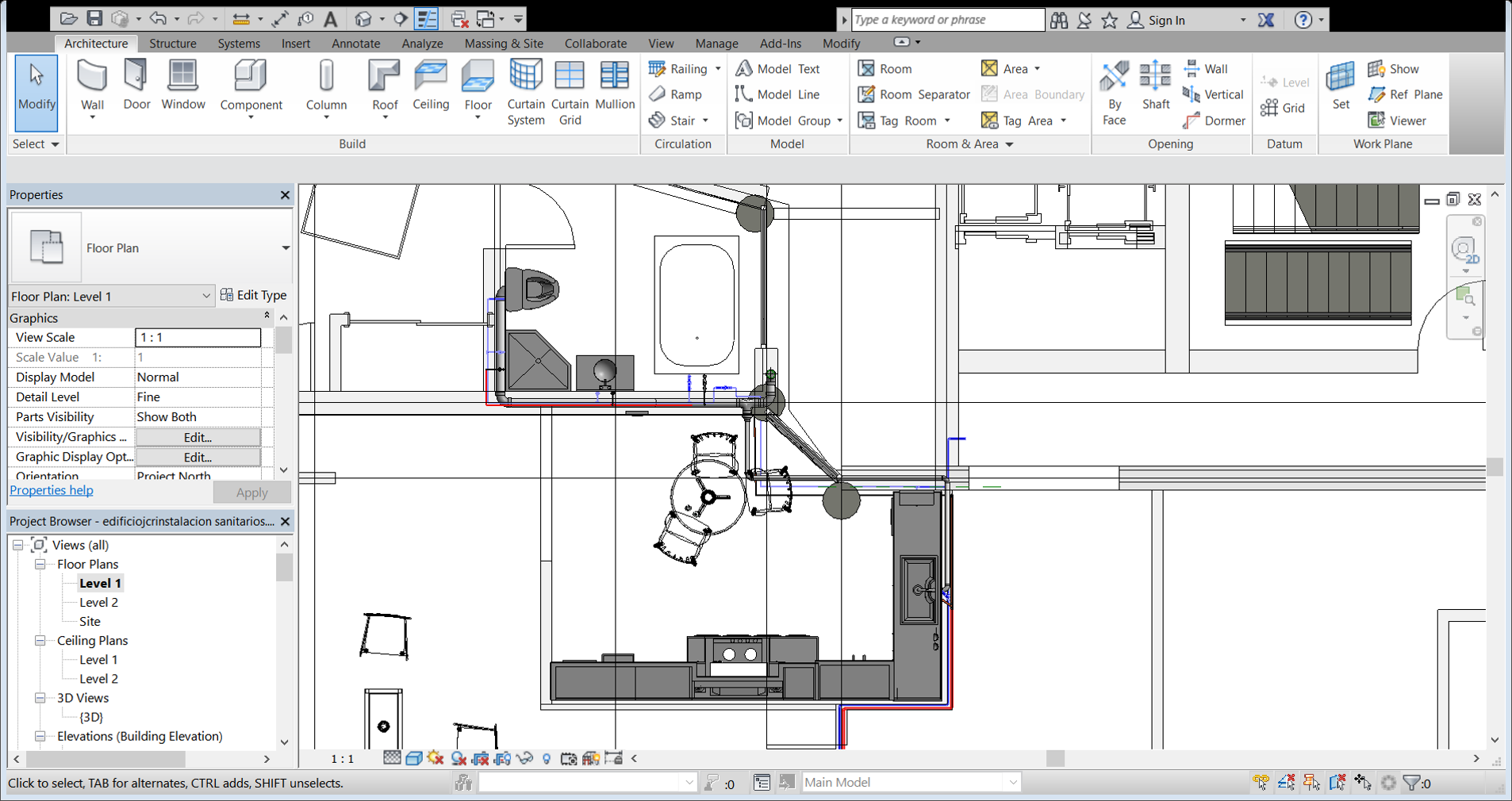 red agua | Curso Revit MEP